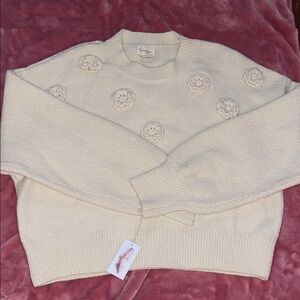 Jessica Simpson Ivory Floral Sweater